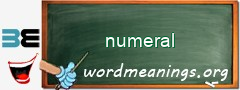 WordMeaning blackboard for numeral